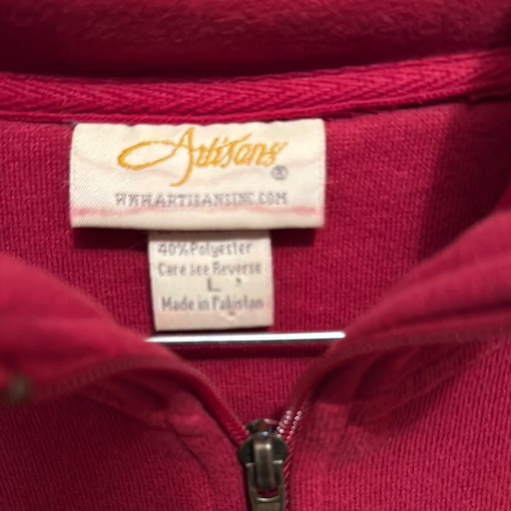 Embroidered Red Zip-Up Jacket - Picture 3 of 8